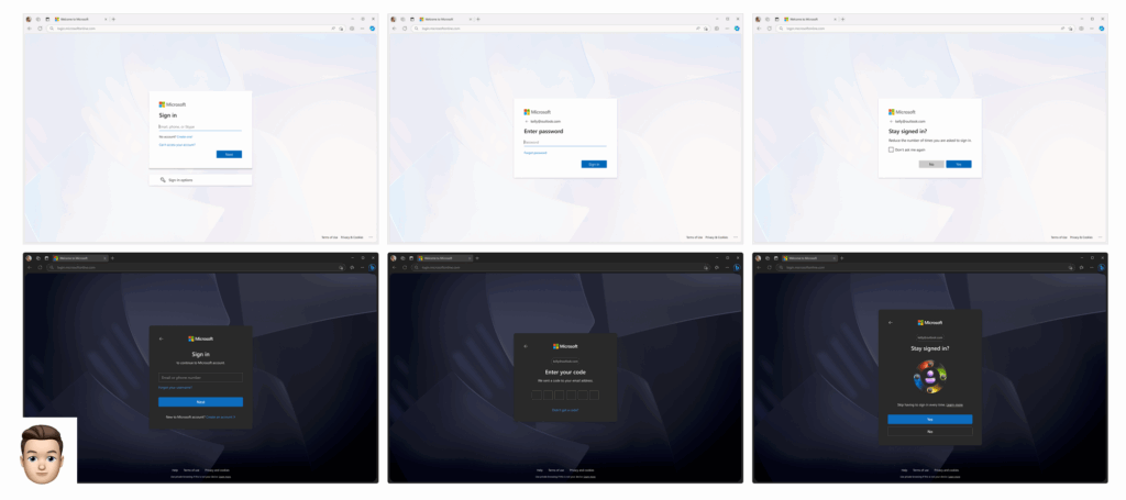 Screenshot of new signin background