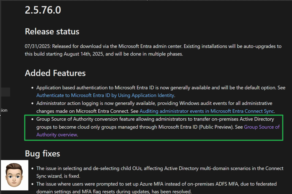Screenshot from Entra ID Connect